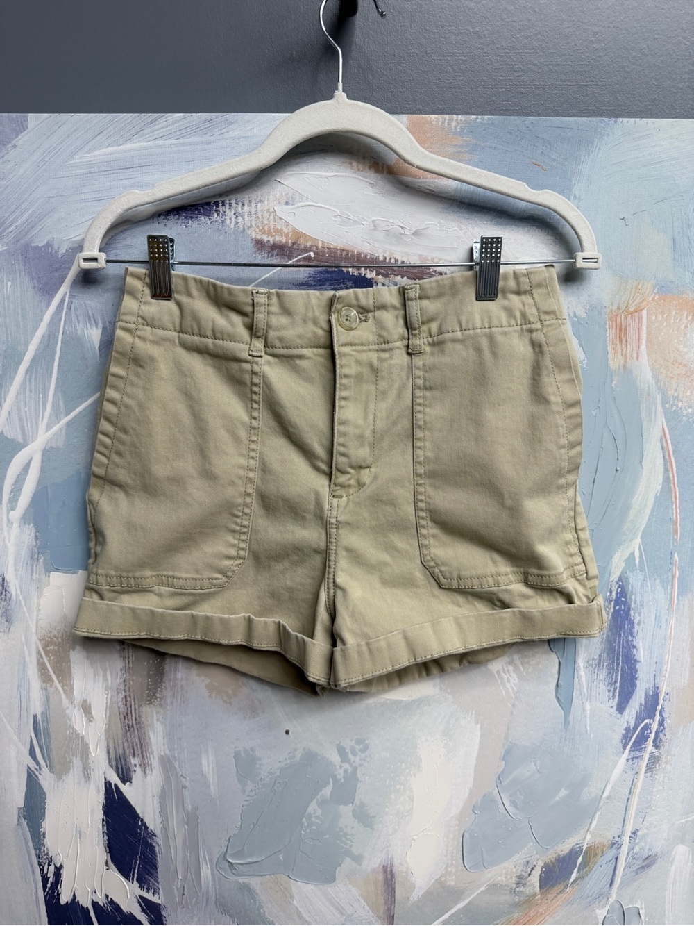 Bagatelle Collection Khaki Cargo Utility Shorts Size 8 Cuffed High Rise